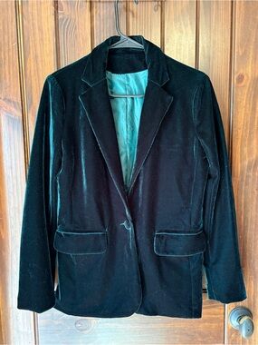 Emerald Faux-Velvet Blazer Jacket - Women’s Size Small